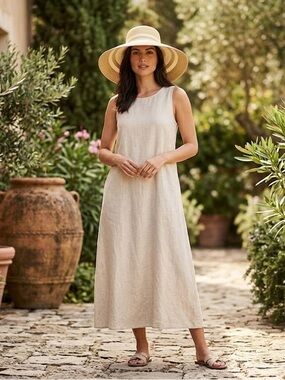 A New Day Striped Floppy Down Brim Floppy Hat - Cream S/M